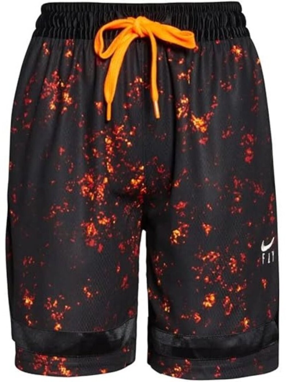 Nike Women Fly Crossover Basketball Shorts DH0643-010 Black Orange Size XS Ex-Sm